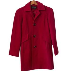 London‎ Fog Women's Wool Red Jacket Size XS Petite Women's Dressed Overcoat